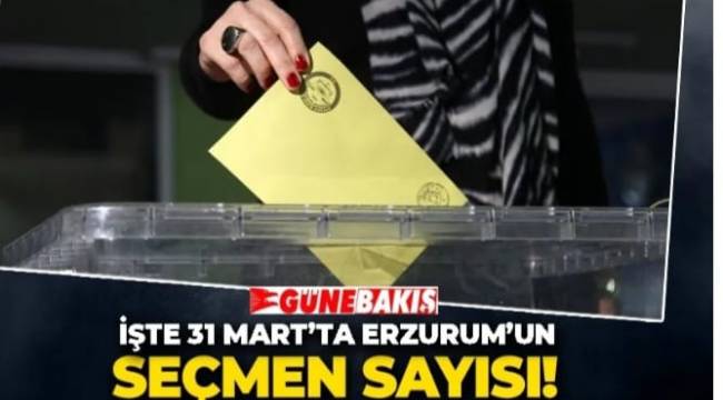 İşte 31 Mart'ta Erzurum'un Seçmen Sayısı 